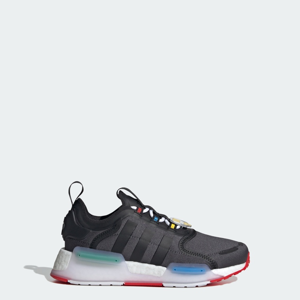 adidas Kids Black Sneakers with Red and Blue Accents